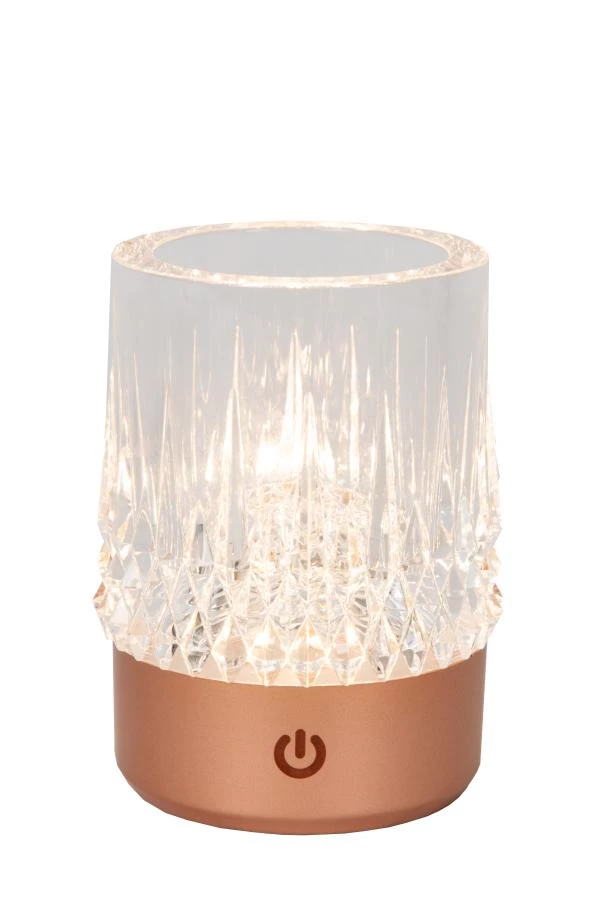 Lucide LILY - Rechargeable Table lamp - Battery pack - Ø 8 cm - LED Dim to warm - 1x3W 2700K/3000K - Copper - Set of 3 - detail 1